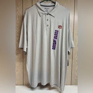 Champions Authentic Athletic wear Auburn Tigers Men’s Polo 2XL Gray Striped